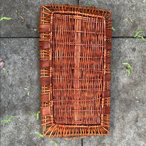Woven Brown Rectangular Tray - Picture 2 of 4